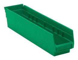 QUANTUM STORAGE QSB103GN Storage Bin, Green, 4 " x 17.875 " x 4.125 "
