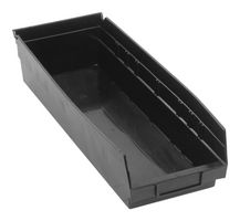 QUANTUM STORAGE QSB104BK Storage Bin, Black, 4 " x 17.875 " x 6.625 "