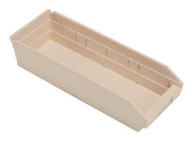 QUANTUM STORAGE QSB104IV Storage Bin, Ivory, 4 " x 17.875 " x 6.625 "