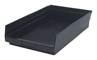 QUANTUM STORAGE QSB110BK Storage Bin, Black, 4 " x 17.875 " x 11.125 "
