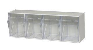 QUANTUM STORAGE QTB304WT Contenedor de Vaciado, Blanco, 4 Copas, 8.125 " X 6.625 " X 23.625 "