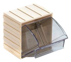 QUANTUM STORAGE QTB406IV Contenedor de Vaciado, Individual, Marfil, 1 Copa, 4.25 " X 3.625 " X 4.06 "