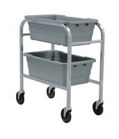 QUANTUM STORAGE TR2-2516-8GY Carrito de Almacenamiento, Gris, 2 Contenedores, 2 Estantes, 31 " X 19 " X 27 "