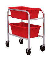 QUANTUM STORAGE TR2-2516-8RD Carrito de Almacenamiento, Rojo, 2 Contenedores, 2 Estantes, 31 " X 19 " X 27 "