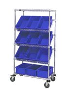 QUANTUM STORAGE WRS-5-92080BL Unidad de Estantería, 5 Estantes, 12 Contenedores, Azul, 63 " X 18 " X 36 "