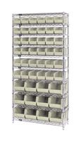 QUANTUM STORAGE WR10-230240IV Unidad de Estantería, 10 Estantes, 48 Contenedores, Marfil, 74 " X 14 " X 36 "