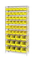 QUANTUM STORAGE WR10-230240YL Shelving Unit, 10 Shelves, 48 Bins, Yellow, 74 " X 14 " X 36 "