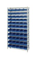 QUANTUM STORAGE WR12-102BL Unidad de Estantería, 12 Estantes, 55 Contenedores, Azul, 74 " X 12 " X 36 "