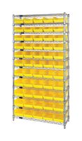 QUANTUM STORAGE WR12-104YL Unidad de Estantería, 12 Estantes, 55 Contenedores, Amarillo, 74 " X 18 " X 36 "