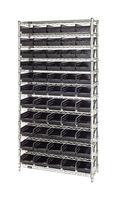 QUANTUM STORAGE WR12-106BK Unidad de Estantería, 12 Estantes, 55 Contenedores, Negro, 74 " X 24 " X 36 "