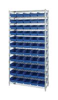QUANTUM STORAGE WR12-106BL Unidad de Estantería, 12 Estantes, 55 Contenedores, Azul, 74 " X 24 " X 36 "