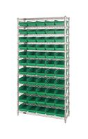QUANTUM STORAGE WR12-106GN Unidad de Estantería, 12 Estantes, 55 Contenedores, Verde, 74 " X 24 " X 36 "