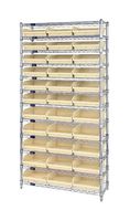 QUANTUM STORAGE WR12-109IV Shelving Unit, 12 Shelves, 33 Bins, Ivory, 74 " X 12 " X 36 "