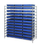 QUANTUM STORAGE WR12-93030BL Unidad de Estantería, 12 Estantes, 36 Contenedores, Azul, 63 " X 24 " X 60 "