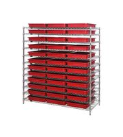 QUANTUM STORAGE WR12-93030RD Unidad de Estantería, 12 Estantes, 36 Contenedores, Rojo, 63 " X 24 " X 60 "