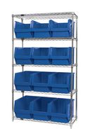 QUANTUM STORAGE WR5-533BL Unidad de Estantería, 5 Estantes, 12 Contenedores, Azul, 74 " X 18 " X 42 "