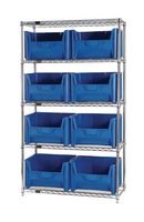 QUANTUM STORAGE WR5-700BL Unidad de Estantería, 5 Estantes, 8 Contenedores, Azul, 74 " X 18 " X 42 "