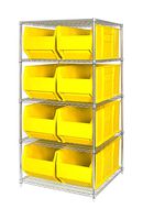 QUANTUM STORAGE WR5-995YL Unidad de Estantería, 5 Estantes, 8 Contenedores, Amarillo, 86 " X 36 " X 48 "