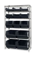 QUANTUM STORAGE WR6-13-MIXBK Unidad de Estantería, 6 Estantes, 13 Contenedores, Negro, 74 " X 18 " X 42 "