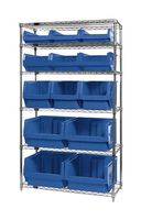QUANTUM STORAGE WR6-13-MIXBL Unidad de Estantería, 6 Estantes, 13 Contenedores, Azul, 74 " X 18 " X 42 "