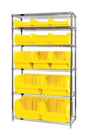 QUANTUM STORAGE WR6-13-MIXYL Unidad de Estantería, 6 Estantes, 13 Contenedores, Amarillo, 74 " X 18 " X 42 "