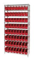 QUANTUM STORAGE WR9-201RD Unidad de Estantería, 9 Estantes, 64 Contenedores, Rojo, 74 " X 12 " X 36 "