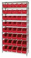QUANTUM STORAGE WR9-206RD Unidad de Estantería, 9 Estantes, 40 Contenedores, Rojo, 74 " X 24 " X 36 "