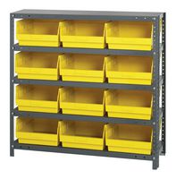 QUANTUM STORAGE 1239-209YL Unidad de Estantería, 5 Estantes, 12 Contenedores, Amarillo, 39 " X 12 " X 36 "