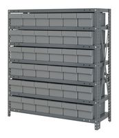 QUANTUM STORAGE 1239-601GY Unidad de Estantería, 7 Estantes, 36 Contenedores, Gris, 39 " X 12 " X 36 "