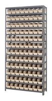 QUANTUM STORAGE 1275-101IV Unidad de Estantería, 13 Estantes, 96 Contenedores, Marfil, 75 " X 12 " X 36 "