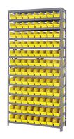 QUANTUM STORAGE 1275-101YL Unidad de Estantería, 13 Estantes, 96 Contenedores, Amarillo, 75 " X 12 " X 36 "