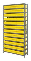 QUANTUM STORAGE 1275-801YL Unidad de Estantería, 13 Estantes, 36 Contenedores, Amarillo, 75 " X 12 " X 36 "