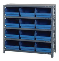 QUANTUM STORAGE 1839-210BL Unidad de Estantería, 5 Estantes, 12 Contenedores, Azul, 39 " X 18 " X 36 "