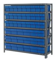 QUANTUM STORAGE 1839-624BL Unidad de Estantería, 7 Estantes, 45 Contenedores, Azul, 39 " X 18 " X 36 "