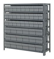 QUANTUM STORAGE 1839-624GY Unidad de Estantería, 7 Estantes, 45 Contenedores, Gris, 39 " X 18 " X 36 "