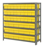 QUANTUM STORAGE 1839-624YL Unidad de Estantería, 7 Estantes, 45 Contenedores, Amarillo, 39 " X 18 " X 36 "