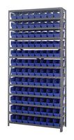 QUANTUM STORAGE 1875-103BL Unidad de Estantería, 13 Estantes, 96 Contenedores, Azul, 75 " X 18 " X 36 "