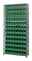 QUANTUM STORAGE 1875-103GN Unidad de Estantería, 13 Estantes, 96 Contenedores, Verde, 75 " X 18 " X 36 "