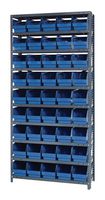 QUANTUM STORAGE 1875-104BL Unidad de Estantería, 13 Estantes, 60 Contenedores, Azul, 75 " X 18 " X 36 "