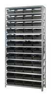QUANTUM STORAGE 1875-108BK Shelving Unit, 13 Shelves, 48 Bins, Black, 75 " X 18 " X 36 "