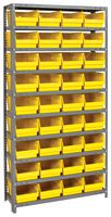 QUANTUM STORAGE 1875-208YL Unidad de Estantería, 10 Estantes, 36 Contenedores, Amarillo, 75 " X 18 " X 36 "