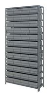 QUANTUM STORAGE 1875-606GY Unidad de Estantería, 13 Estantes, 48 Contenedores, Gris, 75 " X 18 " X 36 "