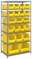 QUANTUM STORAGE 2475-20-MIXYL Unidad de Estantería, 7 Estantes, 20 Contenedores, Amarillo, 75 " X 24 " X 36 "