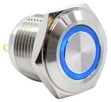 E-SWITCH PV6F240SSG-341 Interruptor (Switch) Antivandalismo, Iluminación de anillo, PV6 Series, 0.63 ", SPST-NO-DM