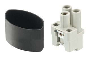 HARTING 09120023152 Heavy Duty Connector, Han Q Series, Insert, 1+PE Contacts, 3A, Receptacle