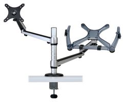 EATON TRIPP LITE DDR1327NBMSC Desk Clamp, Adjustable Dual Arm for 13-27" Flat Panel Displays & Laptops Up to 15"