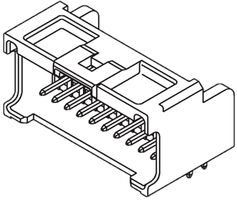 MOLEX 55959-1630 Cabezal de Pin, Cable-a-Tarjeta, 2 mm, 2 Líneas, 16 Contactos, THT (Through Hole) Ángulo Recto