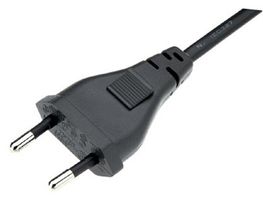 VOLEX 2158H 10 C3 Mains Power Cord, CEE 7/16 Plug to IEC 320 C7, 1.8 m, 2.5 A, 250 VAC, Black