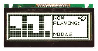MIDAS DISPLAYS MC122032CA6W-GPTLW Graphic LCD, 122 x 32 Pixels, Black on White, 5V, Parallel, Transflective
