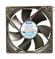 QUALTEK ELECTRONICS FAD1-12025CBMW12 DC Axial Fan, 12 V, Square, 120 mm, 25 mm, Ball Bearing, 81.054 CFM